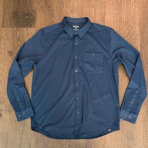 RHONE Men's Navy Hardy Flannel Button Down Shirt